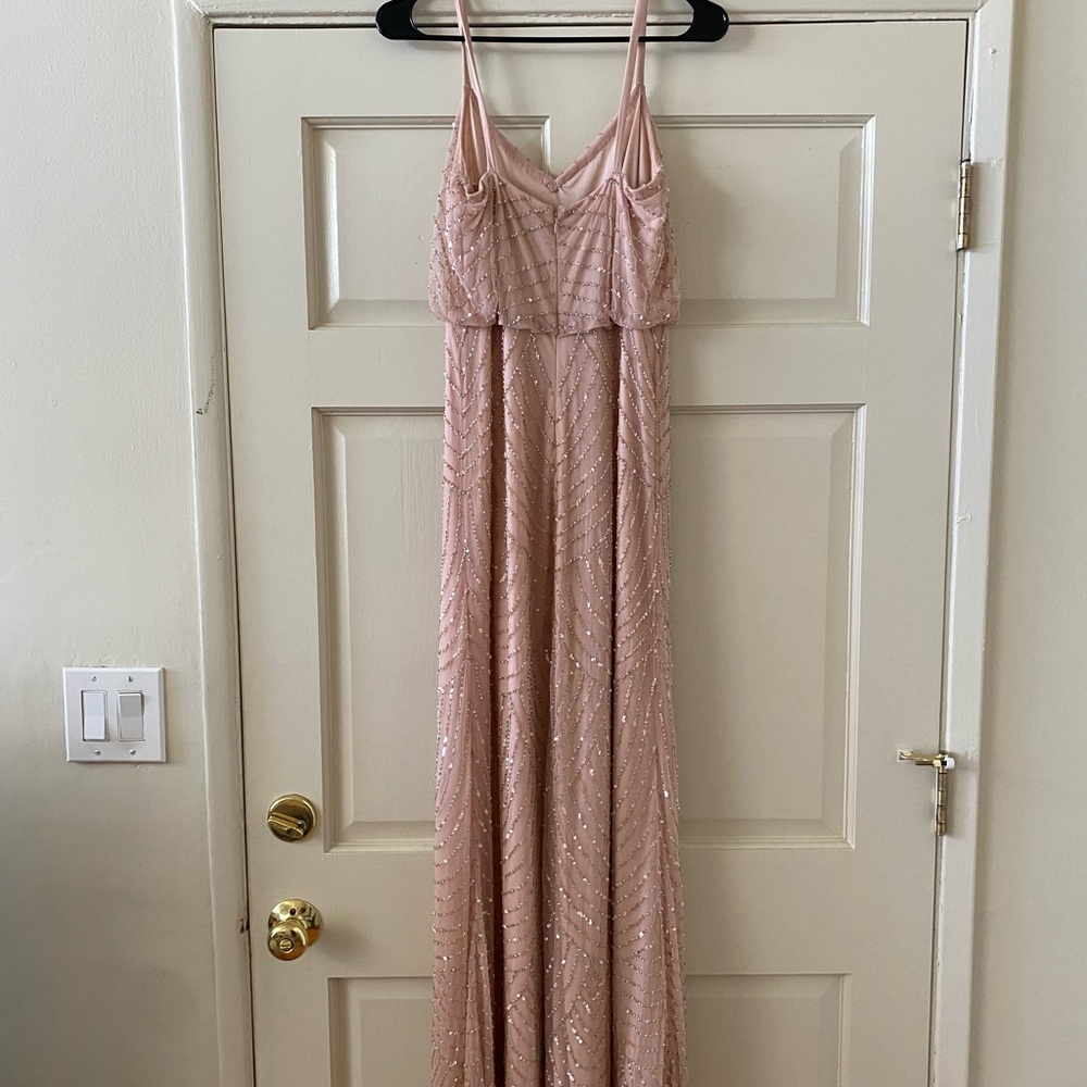 Macy’s Adrianna Papell Embellished Pink Floor Length Dress - Picture 4 of 4